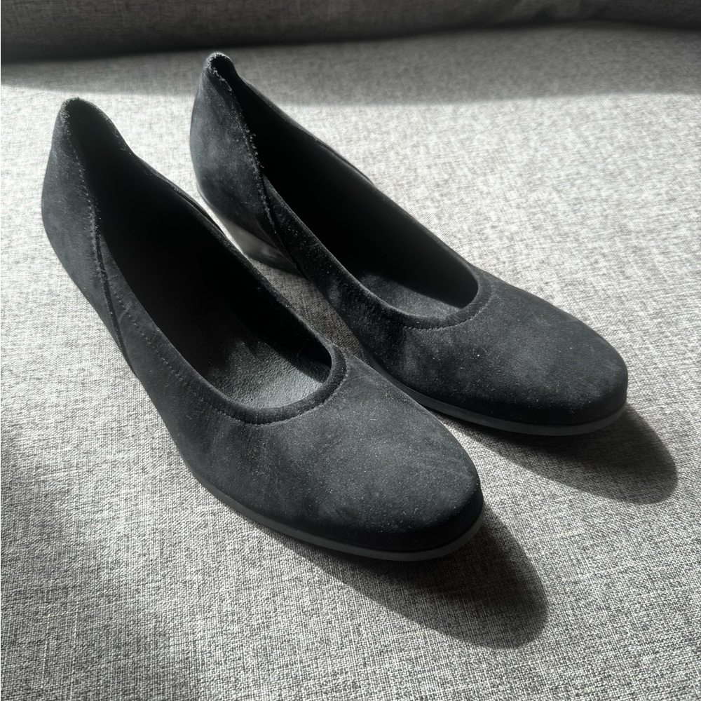 Arche Black Nubuck Wedge Pumps Size 36